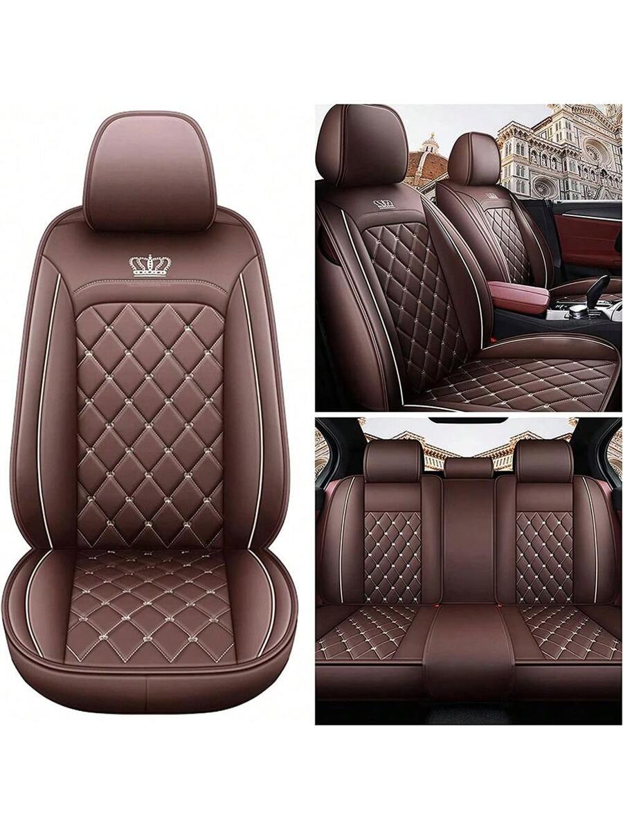 Leather Car Seat Covers Full Set Universal - Pokrowiec na siedzenia samochodowe ze skóry
