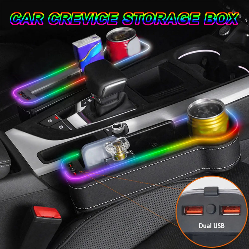 Seat Gap Filler Organizer With Usb Charger - Organizer do samochodu z podświetleniem LED