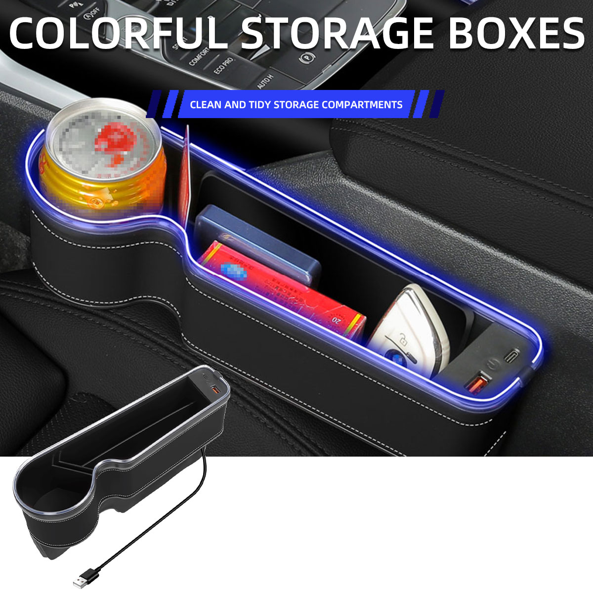 Seat Gap Filler Organizer With Usb Charger - Wypełniacz szczeliny w fotelu samochodowym z