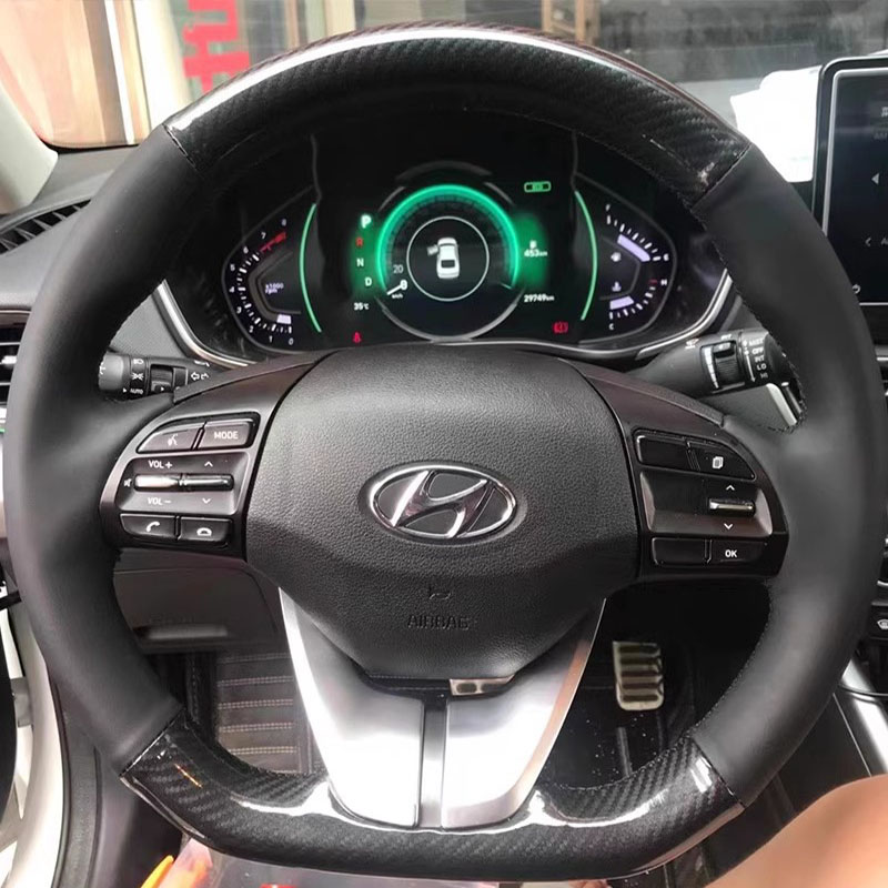 Car Steering Wheel Cover Anti Slip Breathable - Pokrowiec na kierownicę samochodową, szyty ręcznie,