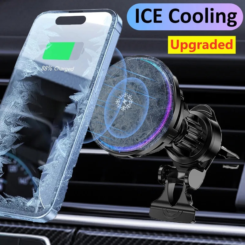 Wireless Car Charger Mount Fast Charging - Bezprzewodowa ładowarka samochodowa Ice Cooling Magnetic