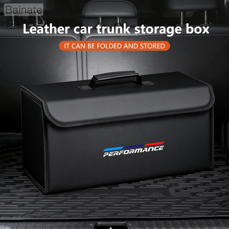Car Trunk Organizer Foldable Storage Box - Skórzany organizer do bagażnika samochodowego, składany