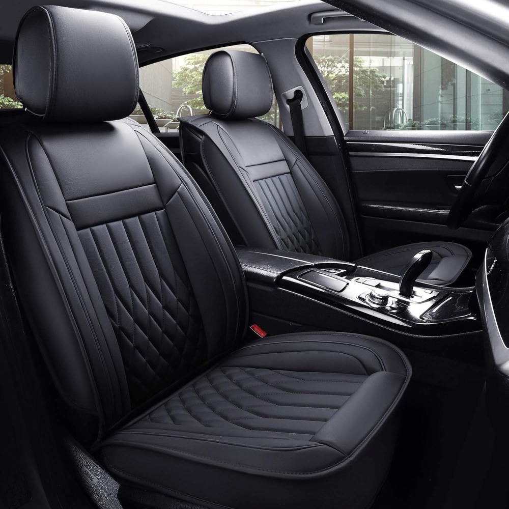 Leather Car Seat Covers Full Set Universal - 5 szt. Pokrowców na siedzenia samochodowe,