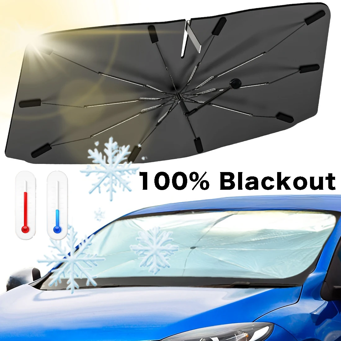 Car Sunshade Windshield Umbrella Foldable - Wielofunkcyjne, wygodne, składane osłony przeciwsłoneczne na