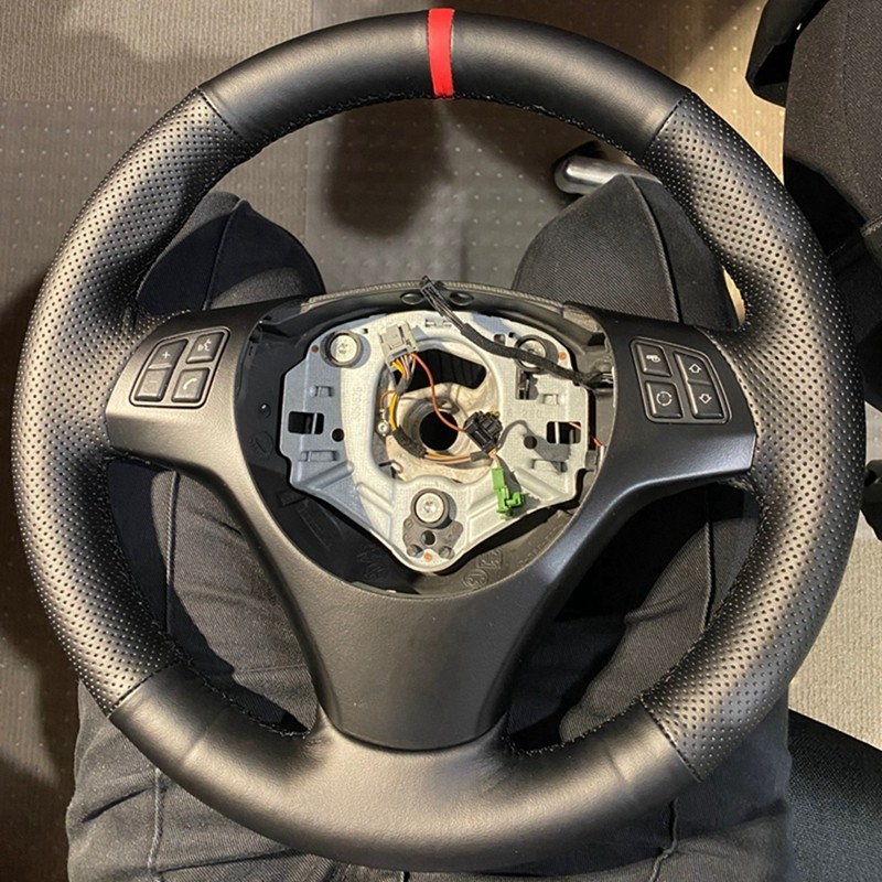 Car Steering Wheel Cover Anti Slip Breathable - Antypoślizgowe akcesoria samochodowe Czarny skórzany pokrowiec