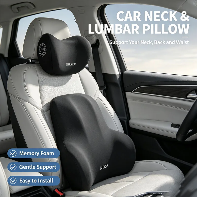 Memory Foam Car Neck Pillow Lumbar Support - Nowa poduszka samochodowa z pianki memory
