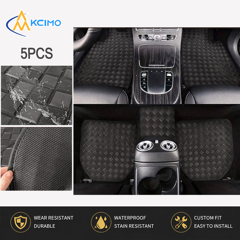 Car Floor Mats Universal Waterproof Leather - 5 szt. Dywaniki samochodowe z PVC