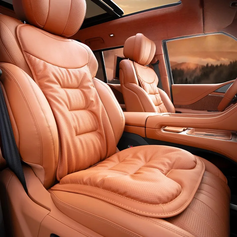 Leather Car Seat Covers Full Set Universal - Uniwersalne miękkie pokrowce na siedzenia samochodowe