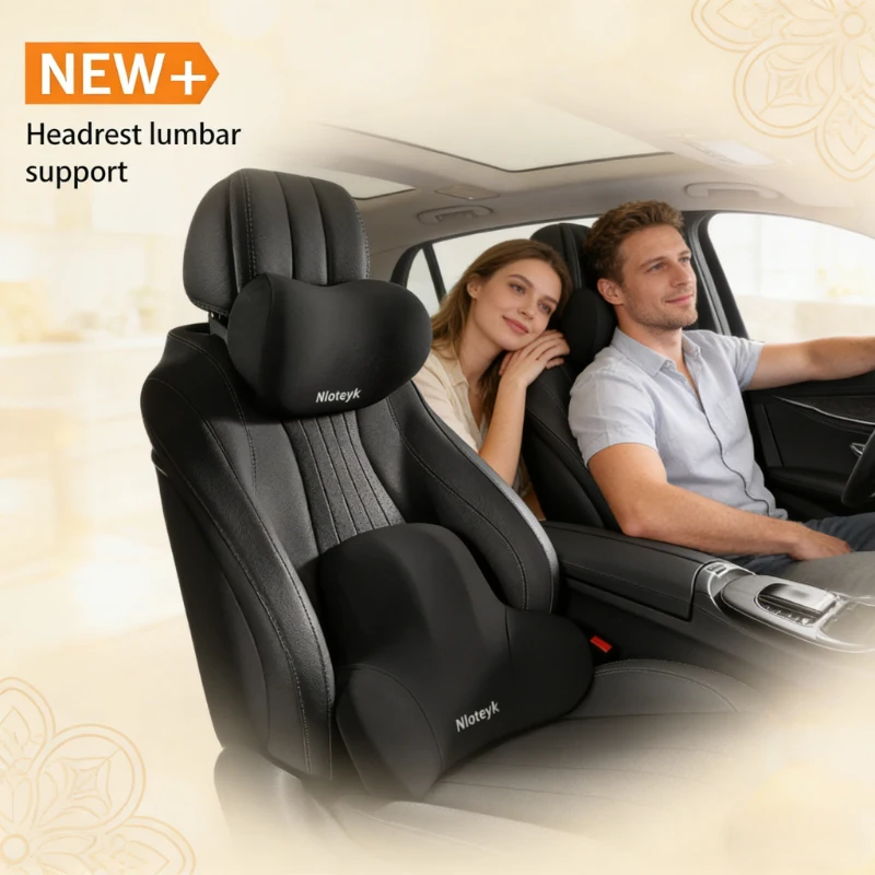 Memory Foam Car Neck Pillow Lumbar Support - Zestaw poduszek samochodowych z pianki memory: