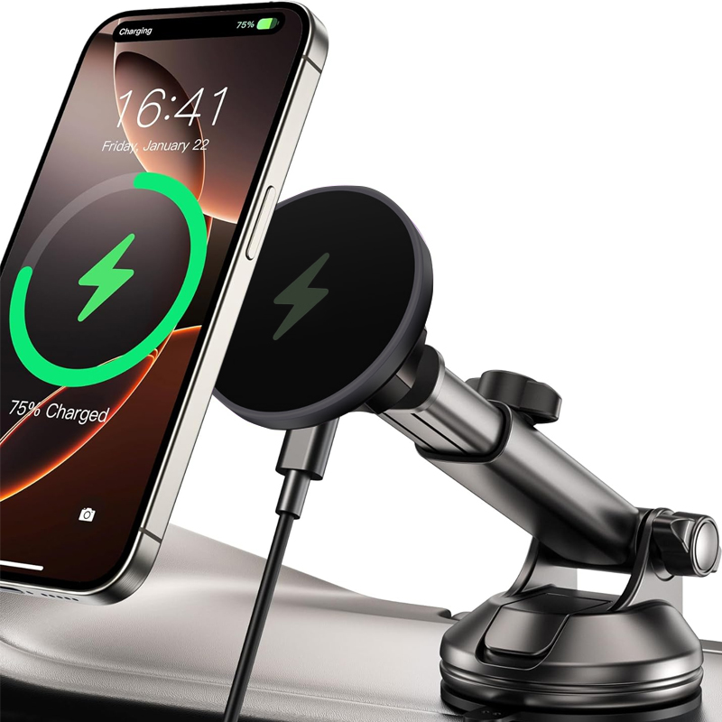 Wireless Car Charger Mount Fast Charging - UYUXIO 15W Szybka Ładowarka Bezprzewodowa Magnetyczna