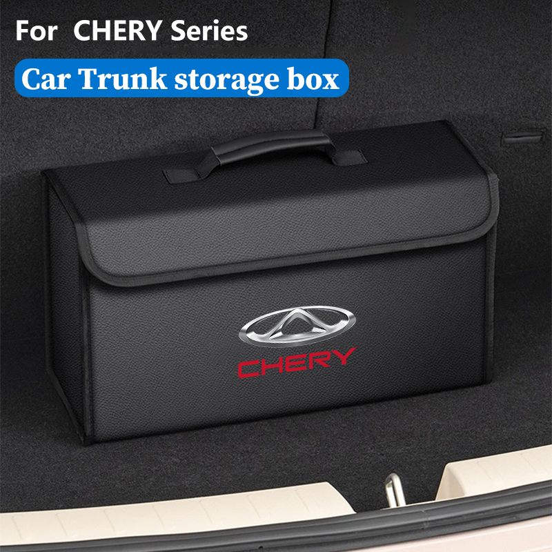 Car Trunk Organizer Foldable Storage Box - Skórzany organizer do bagażnika samochodowego, składany,