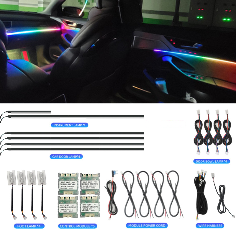 Led Ambient Interior Car Lights App Control - LED-owe oświetlenie ambientowe do wnętrza samochodu,