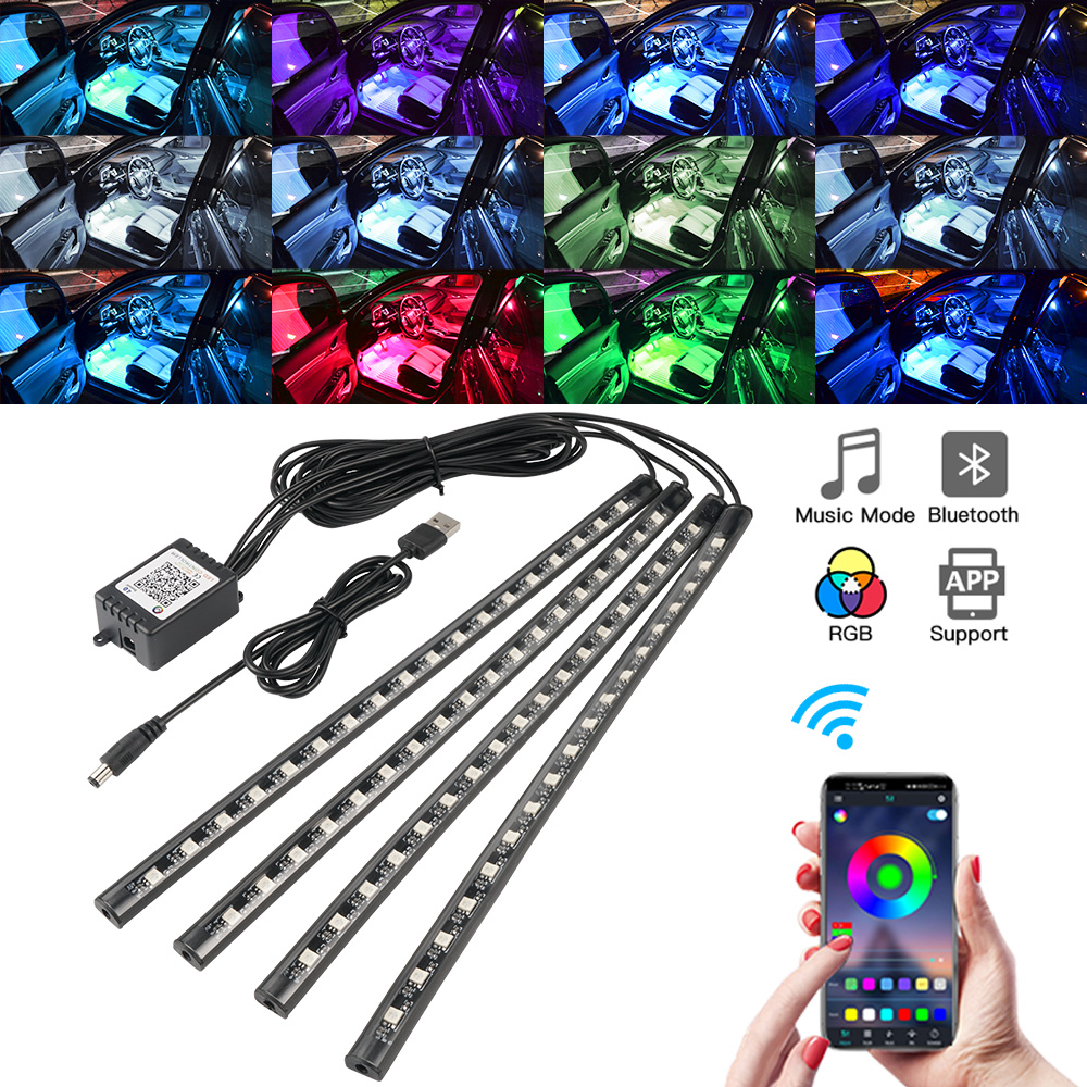 Led Ambient Interior Car Lights App Control - Neonowe LED-owe oświetlenie wnętrza samochodu, sterowane