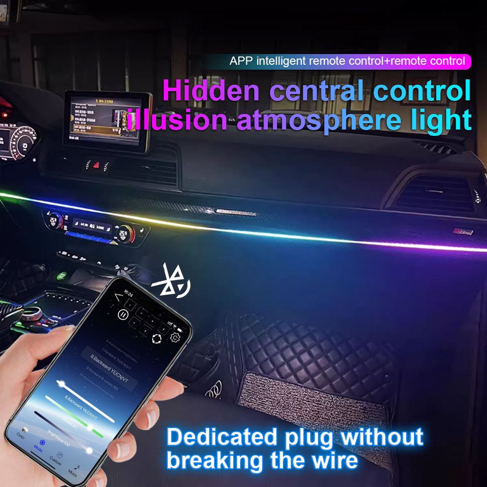 Led Ambient Interior Car Lights App Control - 64 kolory USB Samochodowe oświetlenie otoczenia
