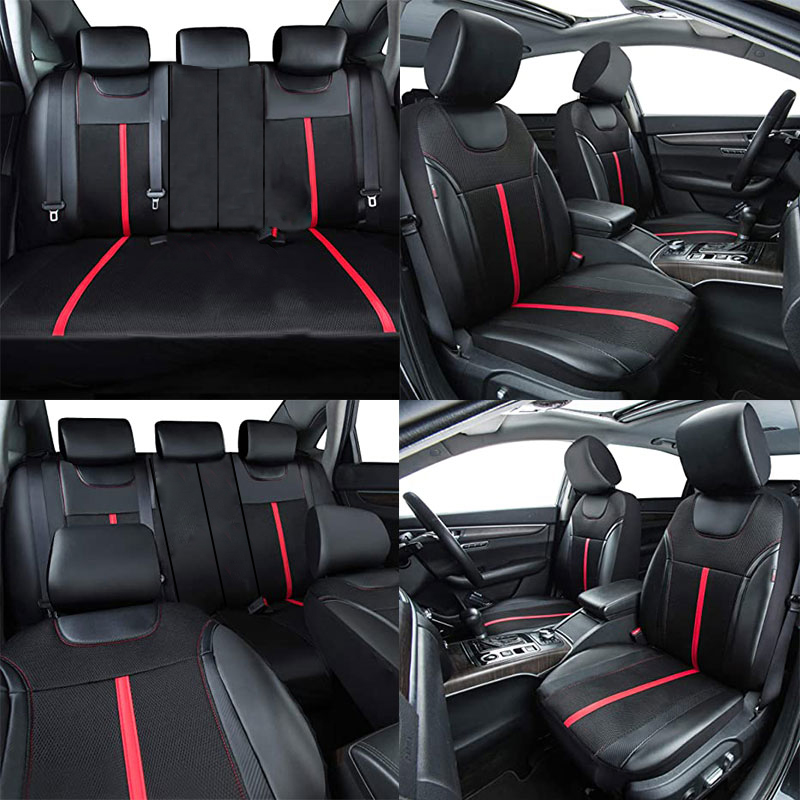 AUTOKING Zestaw uniwersalnych  – Leather Car Seat Covers Full Set Universal recenzja i cena