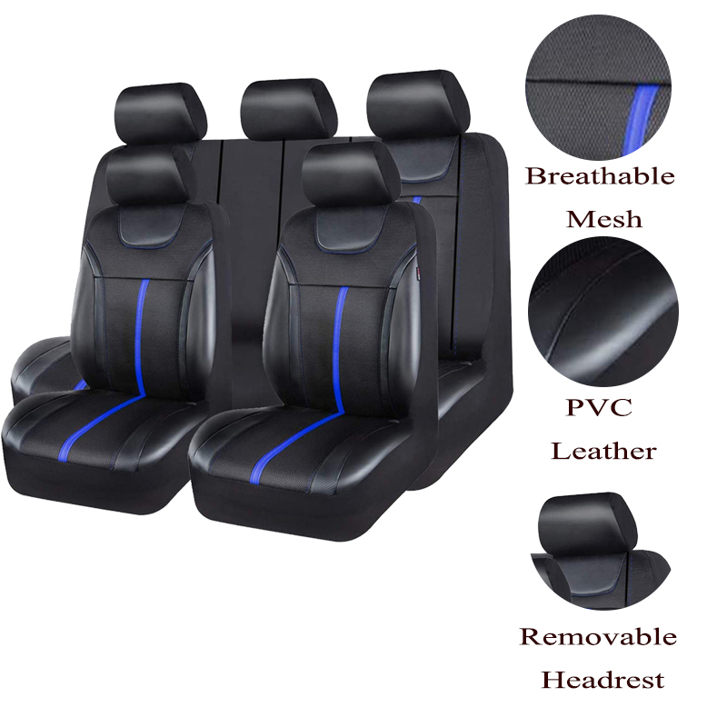 AUTOKING Zestaw uniwersalnych  – Leather Car Seat Covers Full Set Universal recenzja i cena