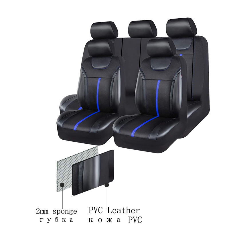 AUTOKING Zestaw uniwersalnych  – Leather Car Seat Covers Full Set Universal recenzja i cena