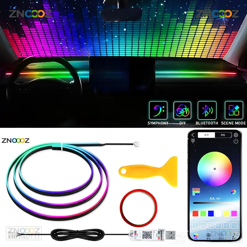 ZNOOOZ 140cm samochodowe świat – Led Ambient Interior Car Lights App Control recenzja i cena