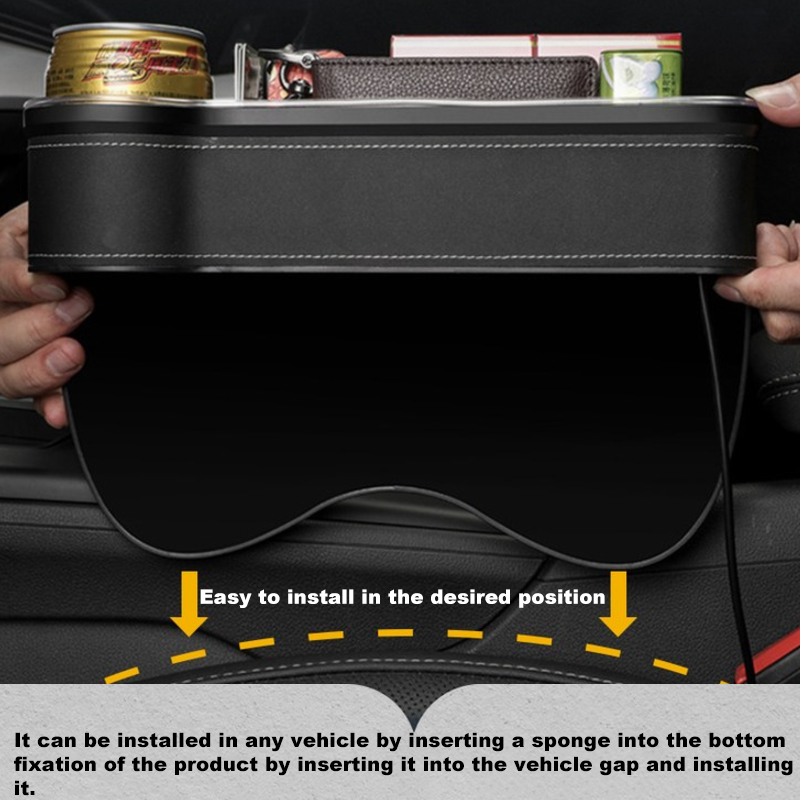 Schowek na fotel samochodowy L – Seat Gap Filler Organizer With Usb Charger recenzja i cena