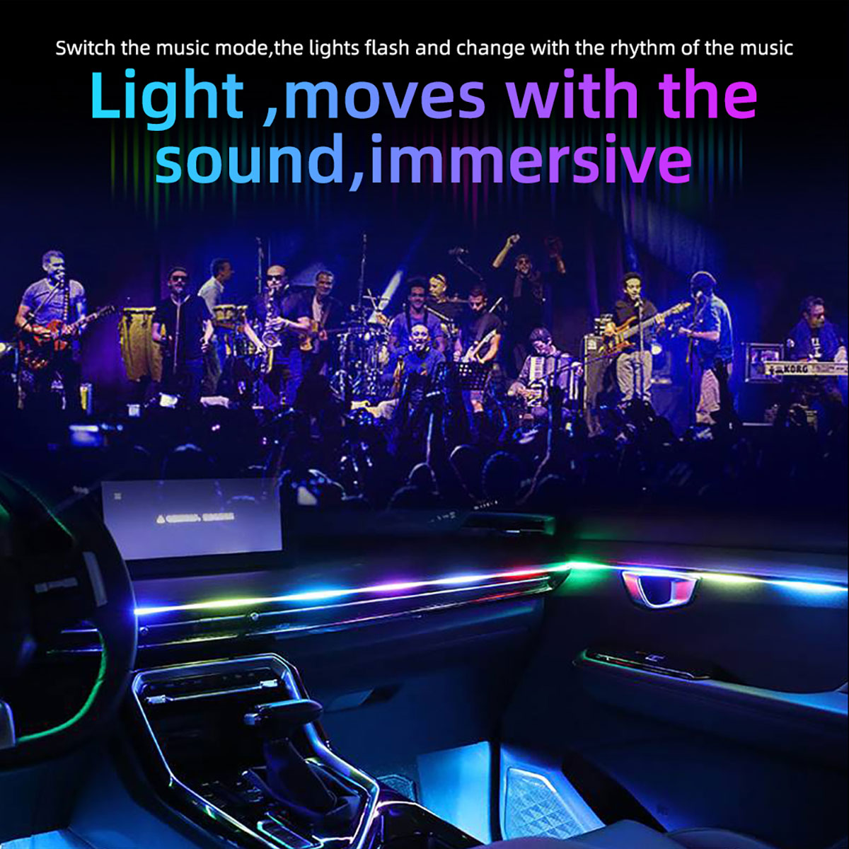 6/10 w 1 Samochodowe oświetlen – Led Ambient Interior Car Lights App Control recenzja i cena