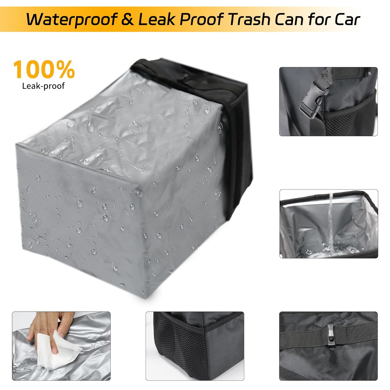 Samochodowy kosz na śmieci 3 w – Waterproof Car Trash Can With Lid recenzja i cena