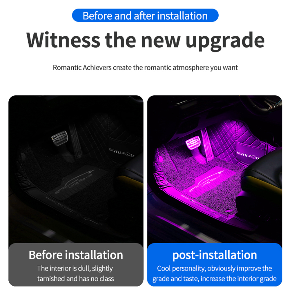 Dekoracyjne oświetlenie samoch – Led Ambient Interior Car Lights App Control recenzja i cena
