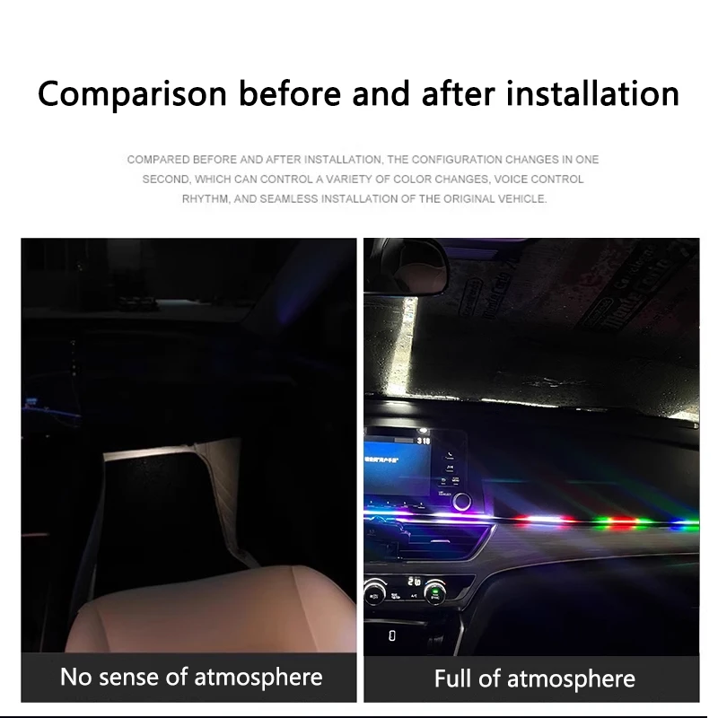 Kolorowe LED wnętrze samochodu – Led Ambient Interior Car Lights App Control recenzja i cena