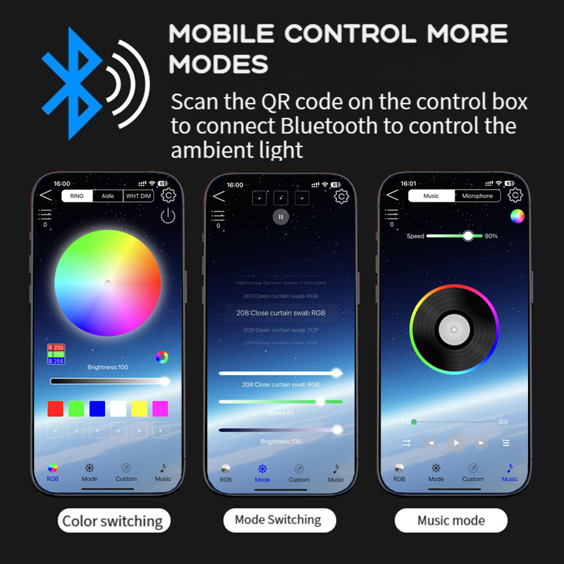 Samochodowe oświetlenie otocze – Led Ambient Interior Car Lights App Control recenzja i cena
